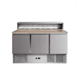Saladetă cu blat granit, suprastructură inox, 3 uși, GMPS903, Bonner